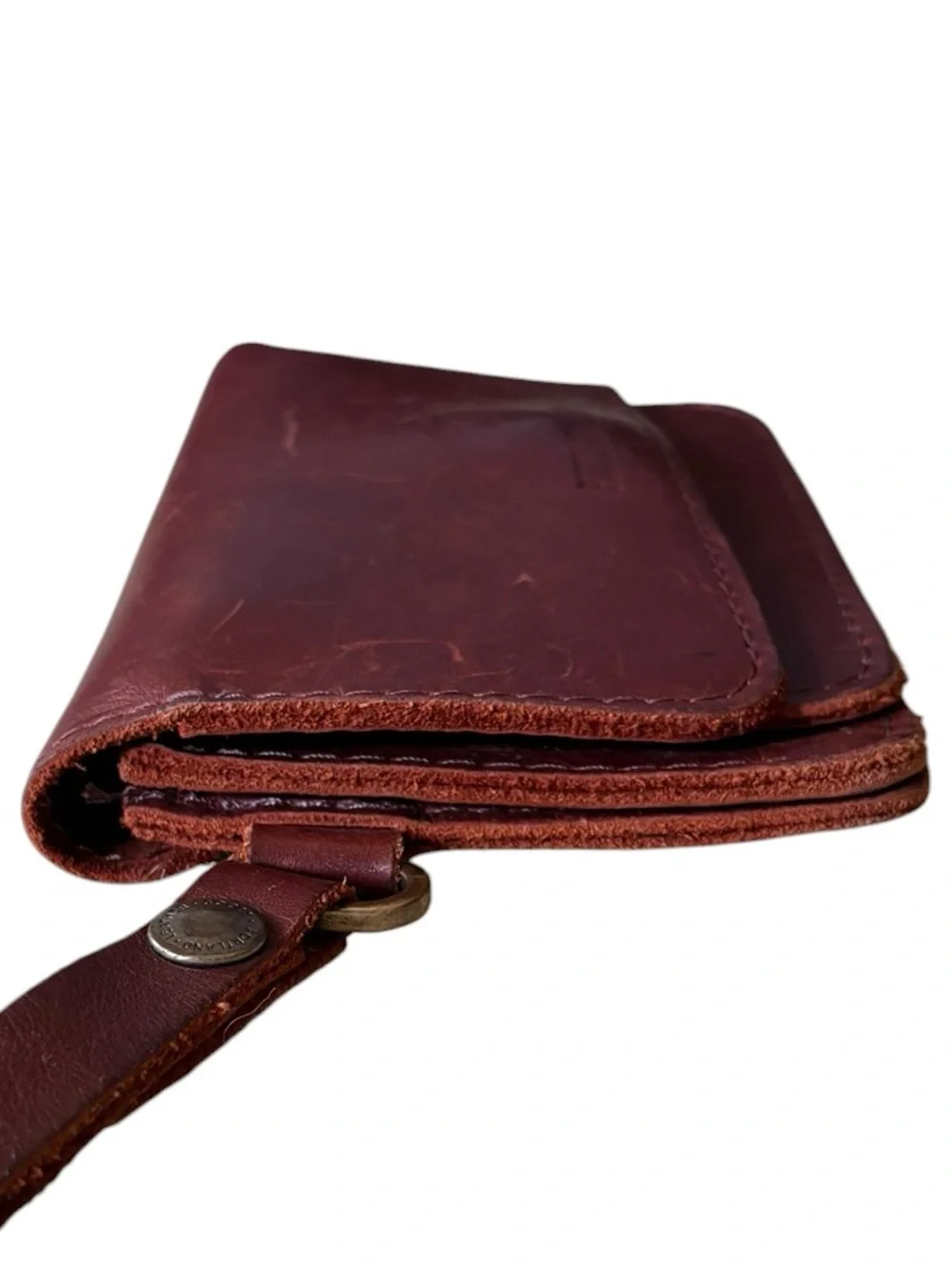 Portland Leather Company Lily Cognac Leather Wristlet / Wallet